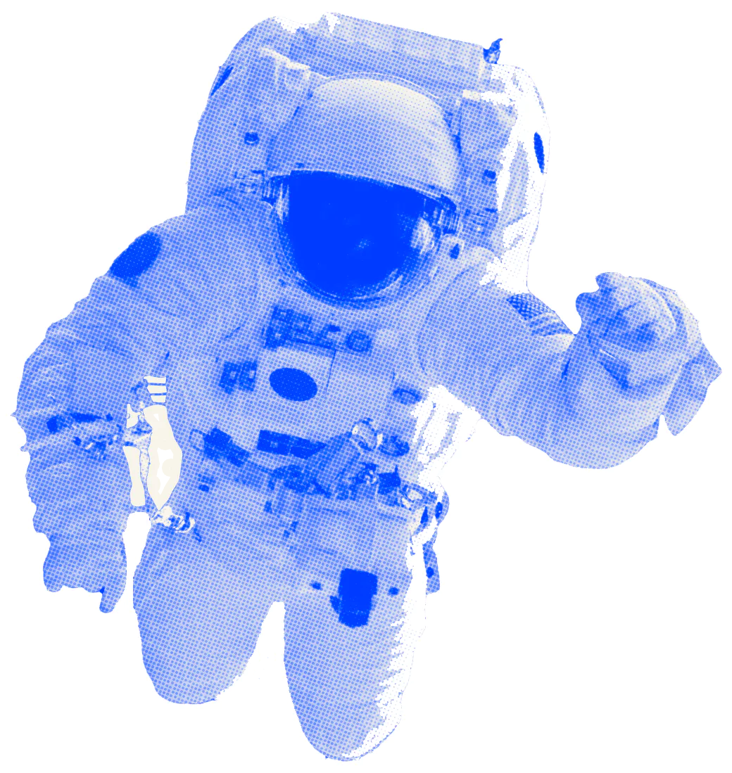 An astronaut during space exploration, navigating through the vast expanse of space.